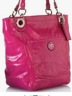 💜 Coach Alex Raspberry Patent Leather Bucket Bag 14265 RARE Vintage Fuchsia $950